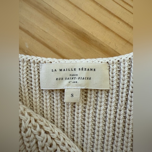 Sézane Saul Jumper Cream Knit Sweater Top in Size S *Like New* - Picture 8 of 11